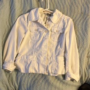 Ann Taylor petite women’s jean jacket white